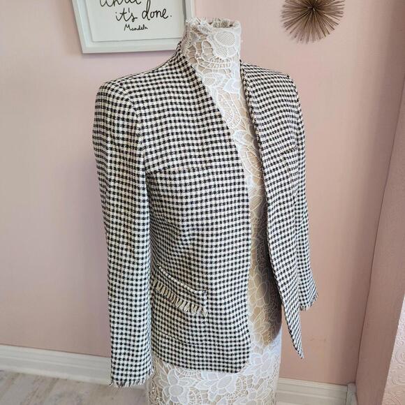 MaxMara Jackets & Blazers - EUC Weekend MaxMara open black white houndstooth pattern jacket blazer S ? RR11